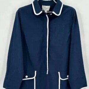 Pomander Place by Tuckernuck Navy Blue Perkins Shirt Dress sz L Shift Mini NWT